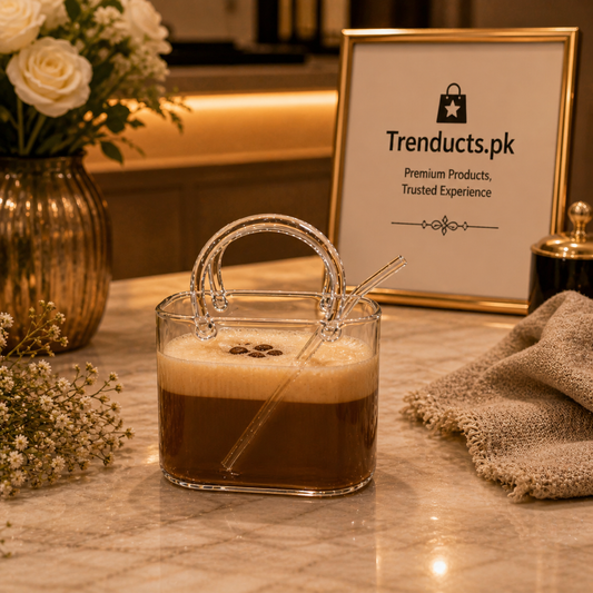 Designer Handbag-Inspired Glass for Coffee, Juice & Matcha