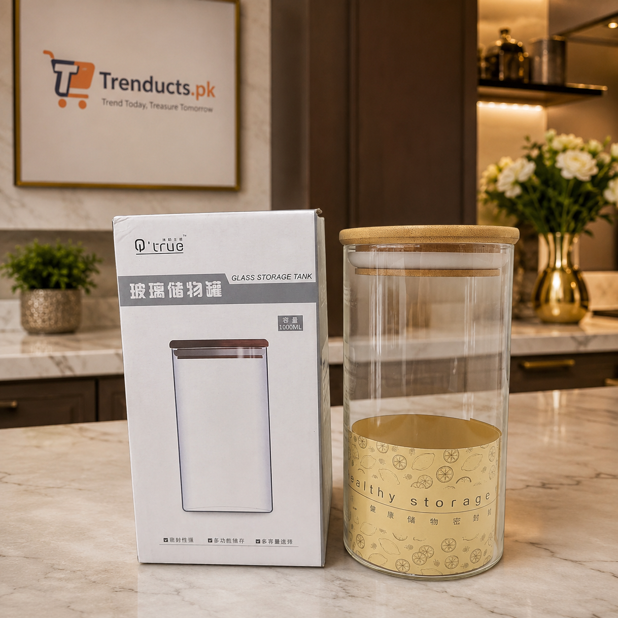 Premium Borosilicate Glass Spice & Pantry Jars with Heavy Wooden Lids
