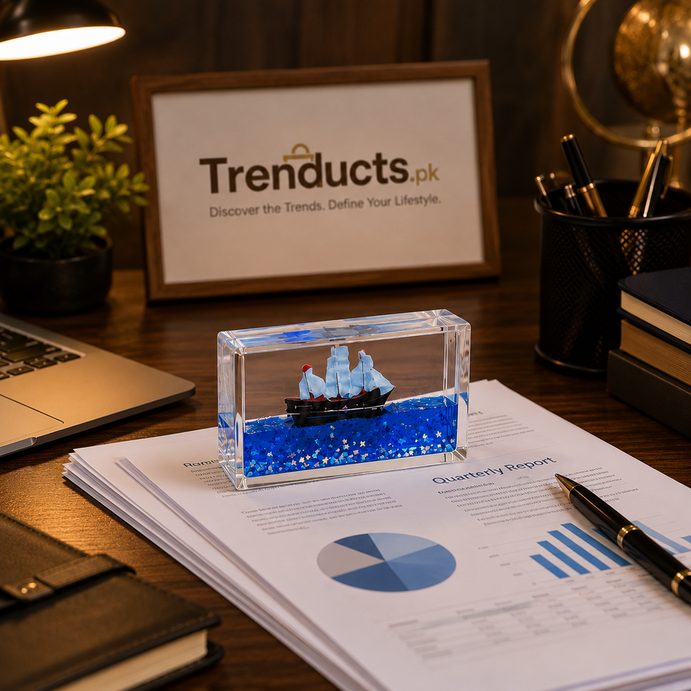 AquaZen 3D Shifting Liquid & Floating Character Square Paperweight