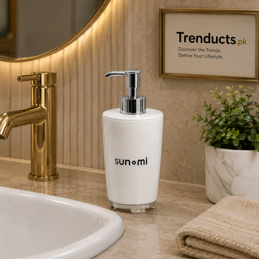 Sleek Gloss Chrome-Accent Plastic Soap & Lotion Dispenser