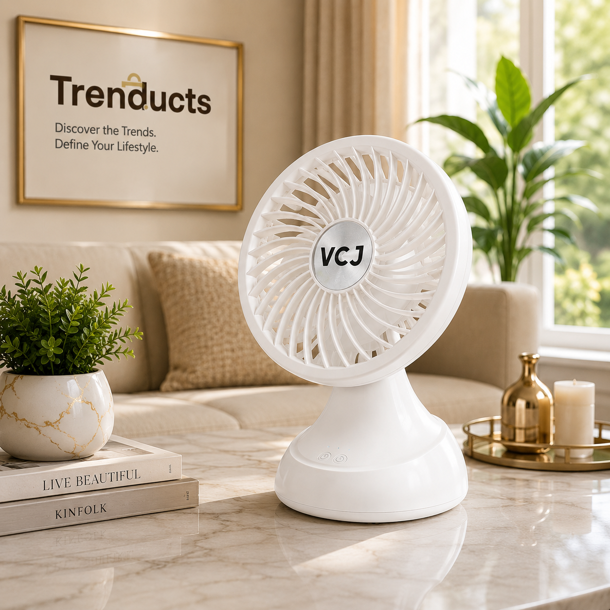 High-Speed Adjustable & Rechargeable Desktop Fan
