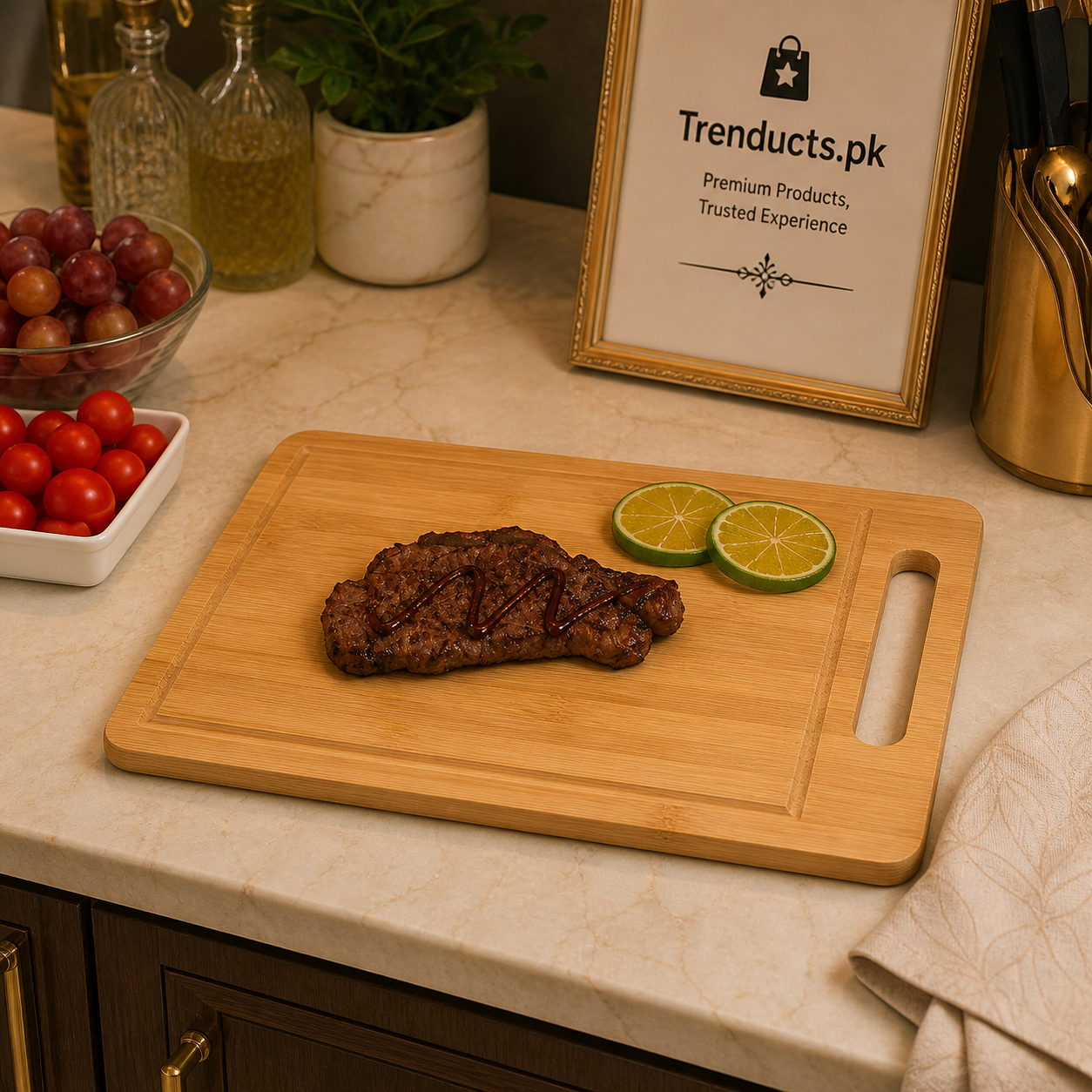Premium Heavy-Duty Anti-Bacterial Bamboo Cutting Board