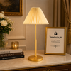 Elegant Pleated Table Lamp Set – Ice Gold Minimalist Series