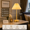 Elegant Pleated Table Lamp Set – Ice Gold Minimalist Series