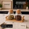 Minimalist Glass Jar Set with Wooden Display Rack