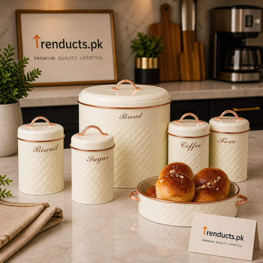 Luxury 6-Piece Diamond-Pattern Kitchen Set with Serving Tray