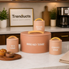"Tea, Coffee, Sugar & Bread Time" 4-Piece Kitchen Storage Set