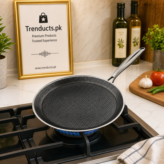 Premium 24cm Stainless Steel Honeycomb Pan