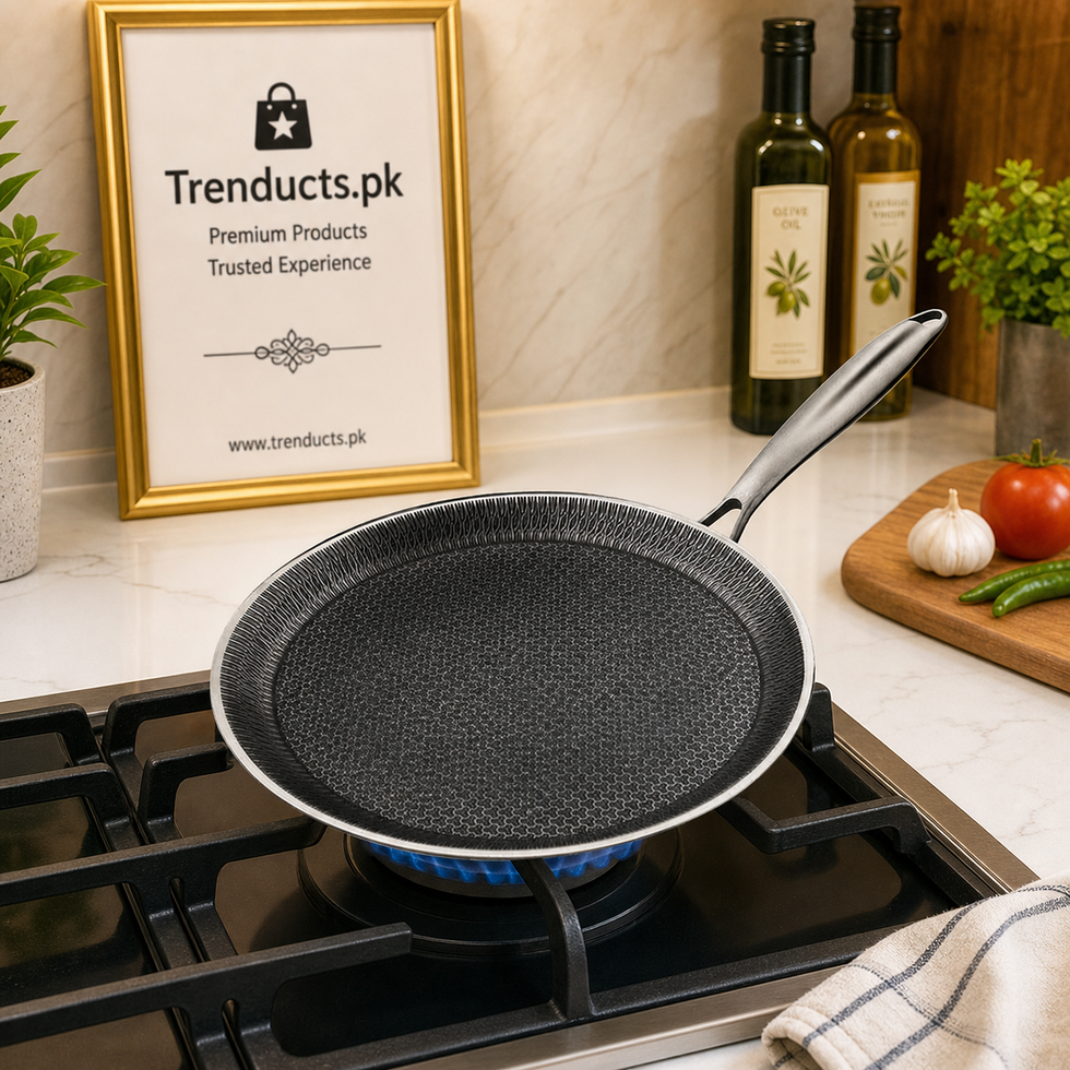 Premium 24cm Stainless Steel Honeycomb Pan