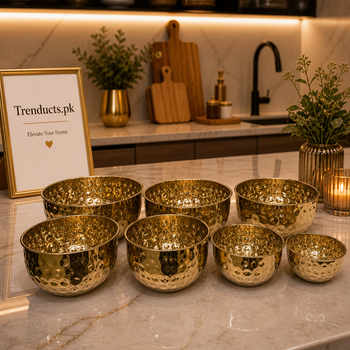 Luxury 7-Piece Hammered Stainless Steel Bowl Set