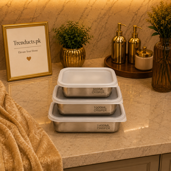 Premium 3-Piece Stainless Steel Storage Box Set