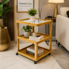 Premium 3 & 4-Tier Bamboo Trolley with Acrylic Top