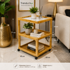Premium 3 & 4-Tier Bamboo Trolley with Acrylic Top