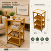Premium 3 & 4-Tier Bamboo Trolley with Acrylic Top