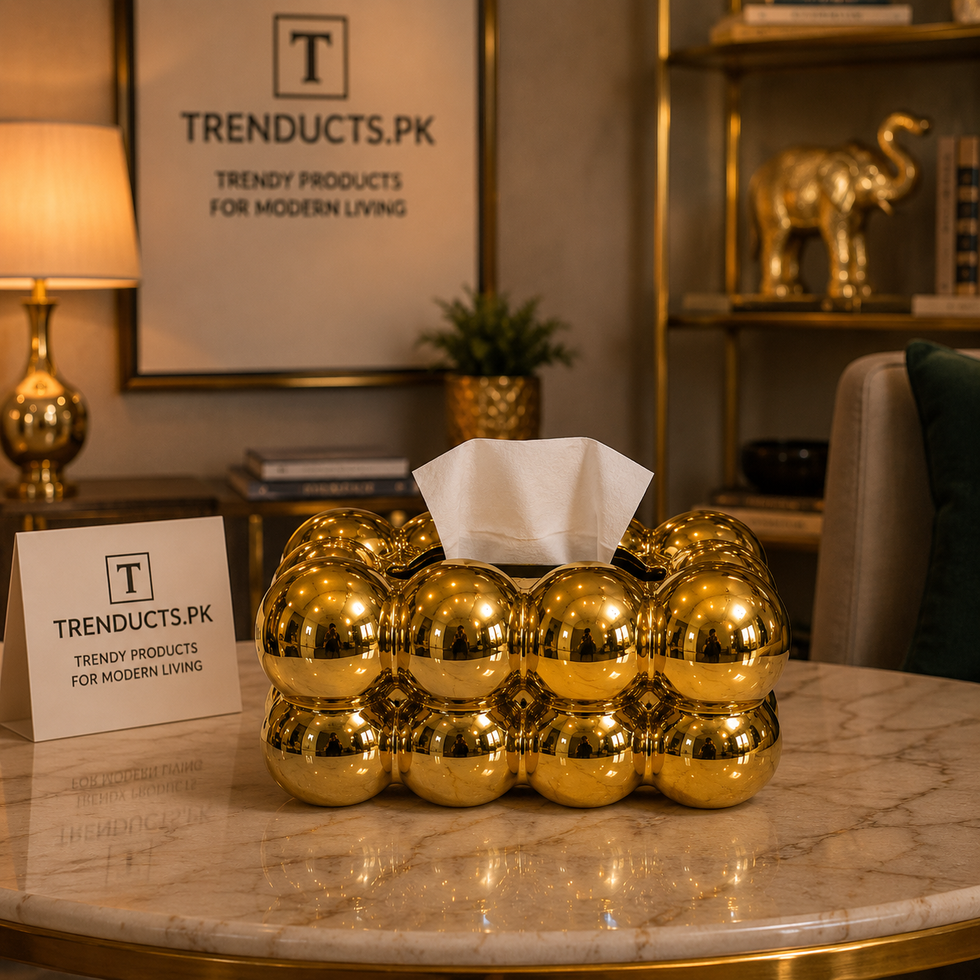 Luxury Golden Bubble Ceramic Tissue Box