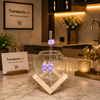 Lunar Bow Glass with Geometric Wooden Stand
