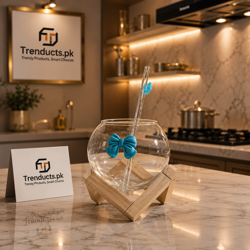 Lunar Bow Glass with Geometric Wooden Stand