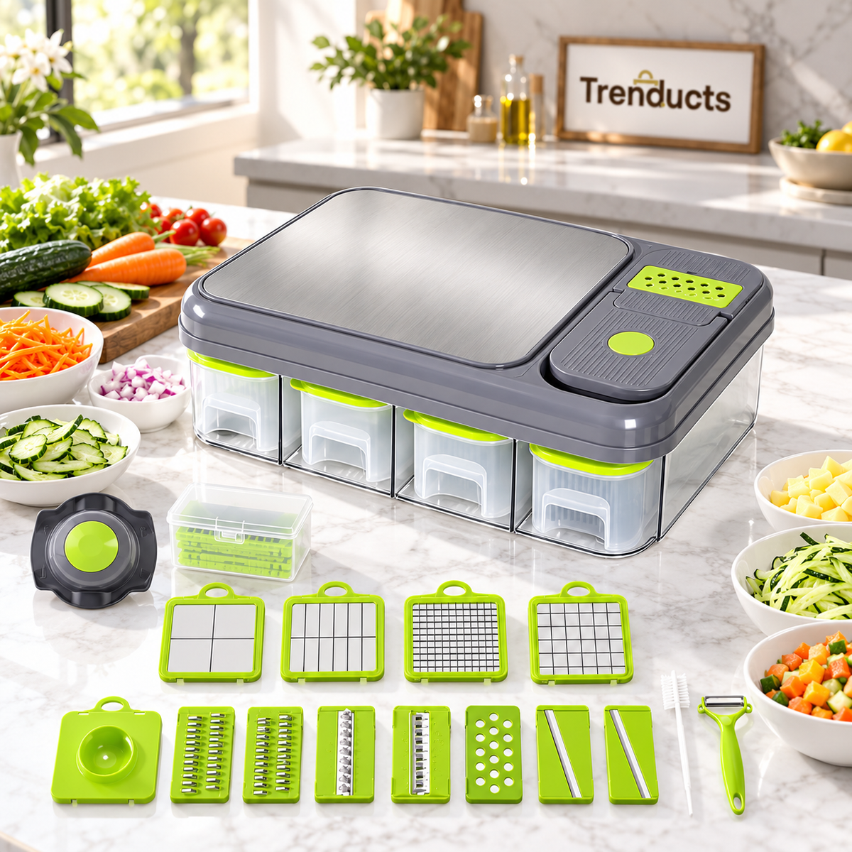 Manual Vegetable Chopper & Mandoline Slicer