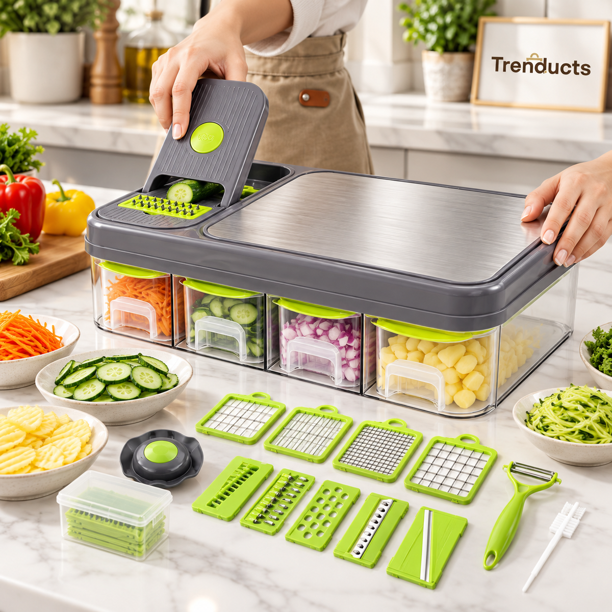 Manual Vegetable Chopper & Mandoline Slicer