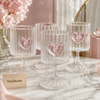 Romantic Pink Heart Ribbed Wine & Cocktail Glass (Each)