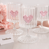 Romantic Pink Heart Ribbed Wine & Cocktail Glass (Each)