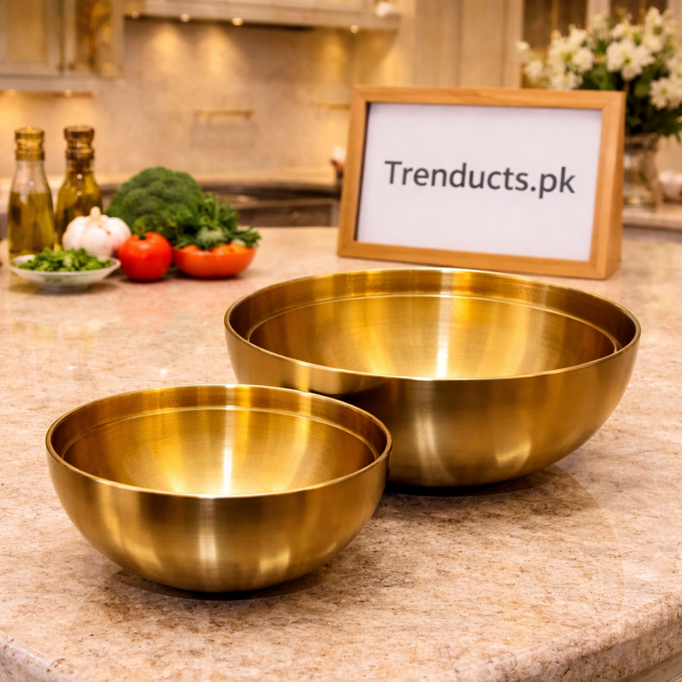 Premium Golden Plain Serving Bowl