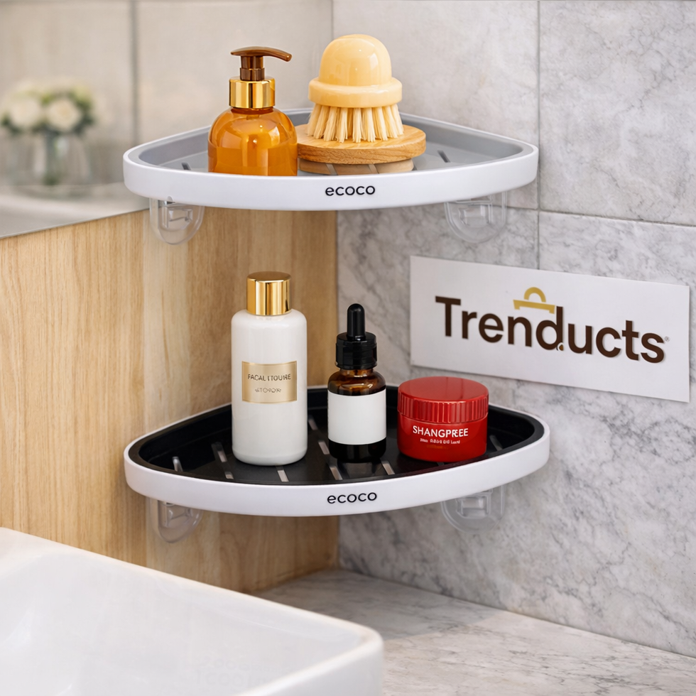 ECOCO No-Drill Corner Shower Caddy – Modern Waterproof Wall Organizer