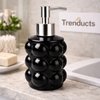 Black Bubble Design Soap Dispenser – High-Gloss Liquid Pump