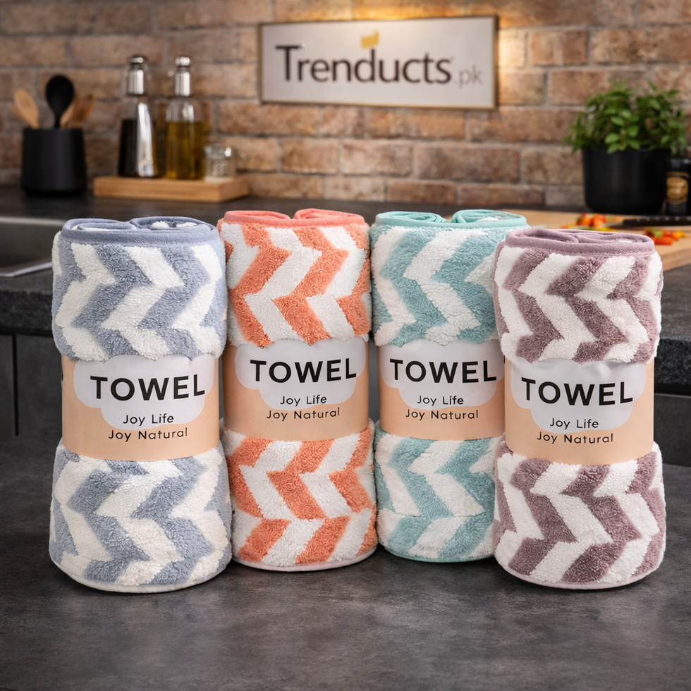 Ultra Soft Striped Towel Set – Highly Absorbent Bath & Kitchen Towels