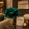 Elegant 18" Feather Table Lamp with Golden Metal Base