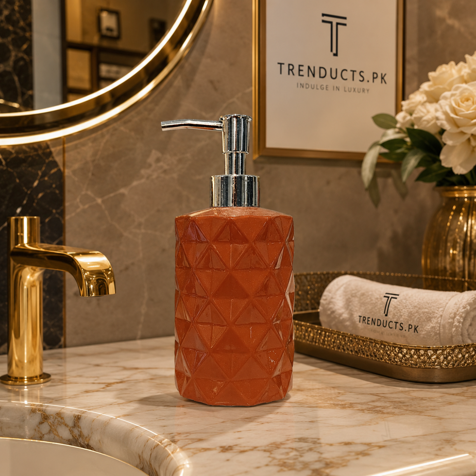 300ml Amber Glass Soap Dispenser - Luxury Vintage Pump