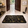 Luxurious Gold Stripe Faux Rabbit Fur Mat – Ultra-Soft Anti-Slip Accent Rug