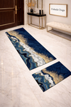 Premium Marble-Style 2-Piece Runner Mat Set