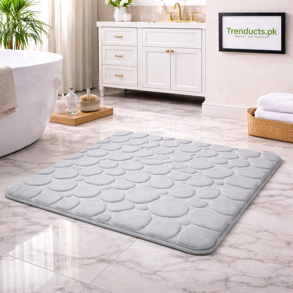 Premium Pebble Stone Embossed Bath Mat – Water Absorbent & Anti-Slip