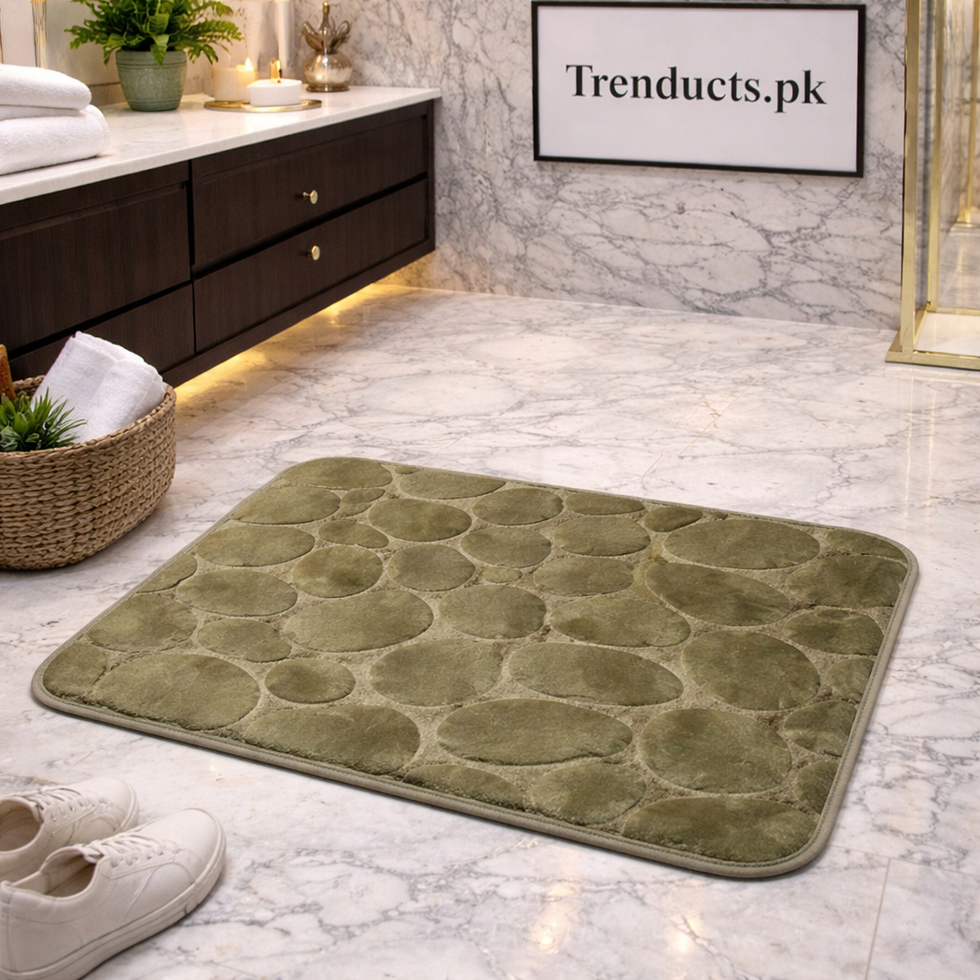 Premium Pebble Stone Embossed Bath Mat – Water Absorbent & Anti-Slip