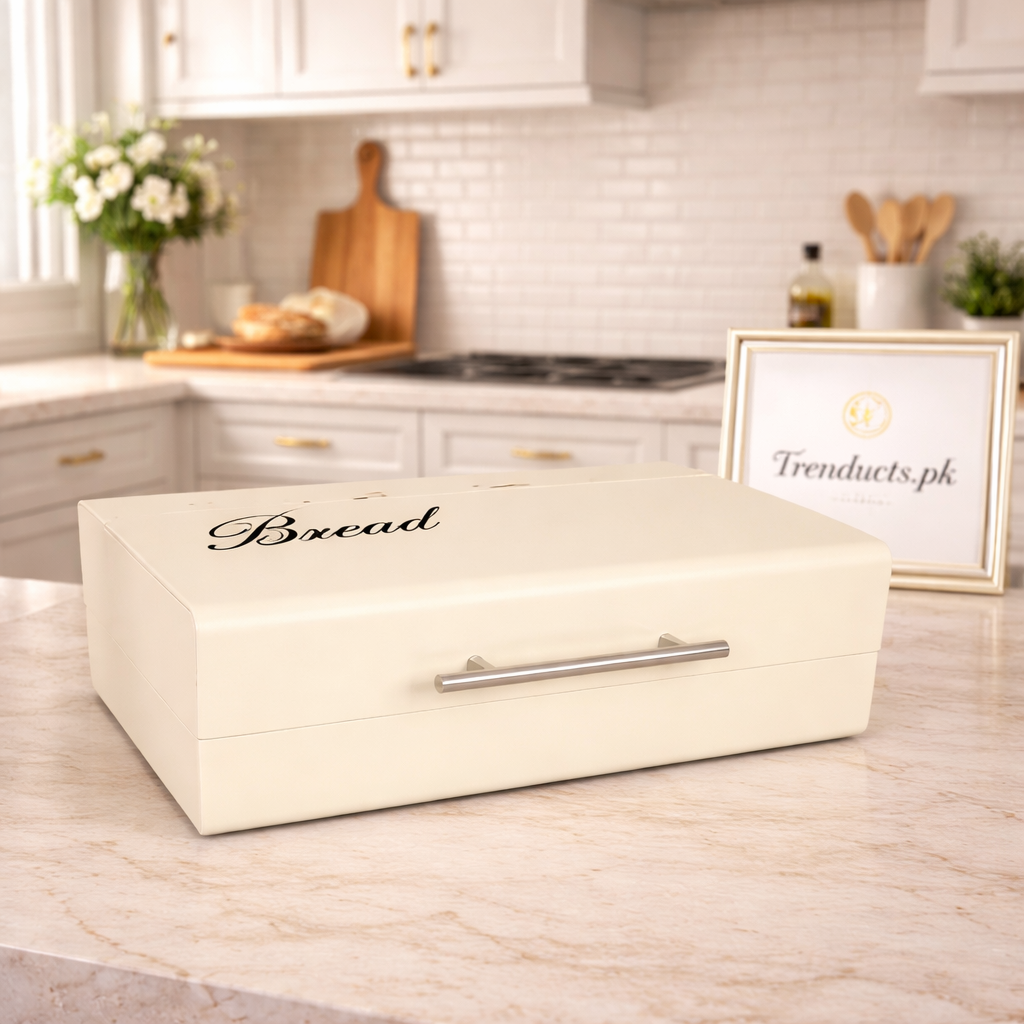 Premium Matte Finish Large Bread Box – Airtight Countertop Storage Bin