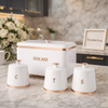 Premium 4-Piece Bread Box & Kitchen Canister Set – Airtight Countertop Organizer