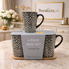 Premium 4-Piece Textured Ceramic Mug Set – Modern Nordic Coffee & Tea Cup Collection