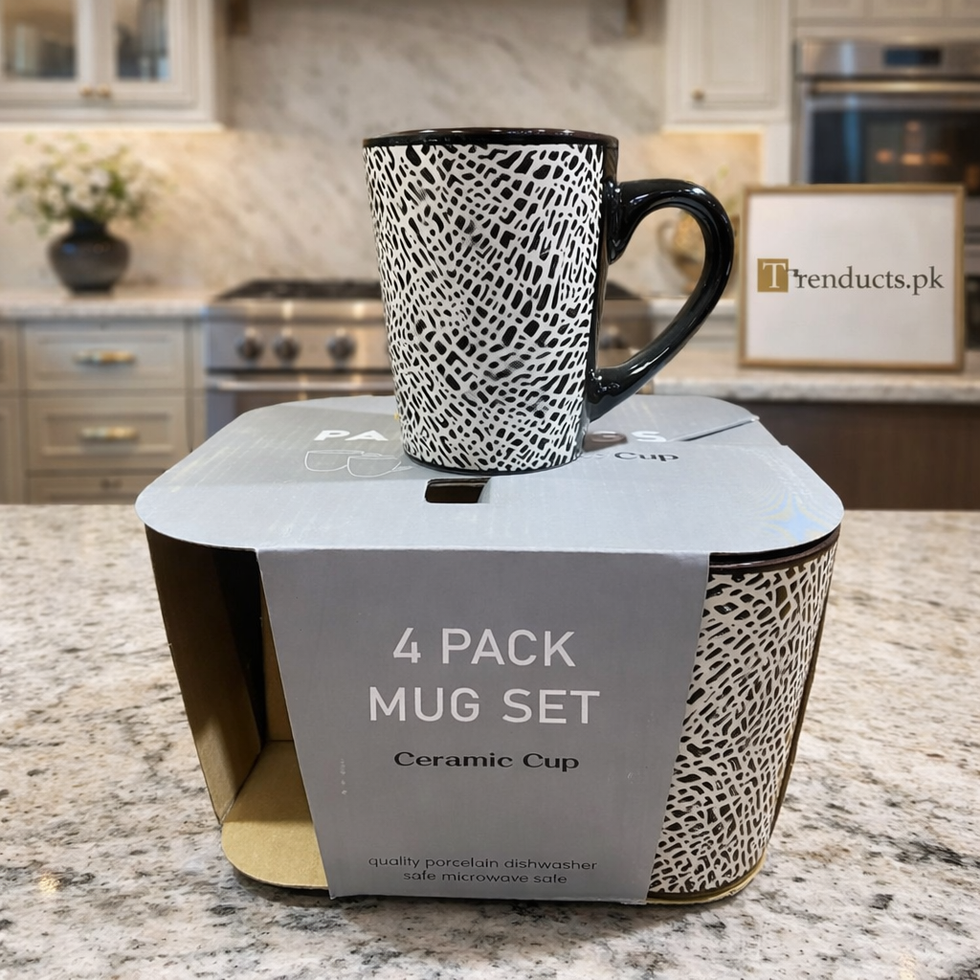 Premium 4-Piece Textured Ceramic Mug Set – Modern Nordic Coffee & Tea Cup Collection