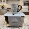 Premium 4-Piece Textured Ceramic Mug Set – Modern Nordic Coffee & Tea Cup Collection