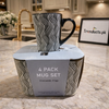 Premium 4-Piece Textured Ceramic Mug Set – Modern Nordic Coffee & Tea Cup Collection