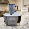 Premium 4-Piece Textured Ceramic Mug Set – Modern Nordic Coffee & Tea Cup Collection