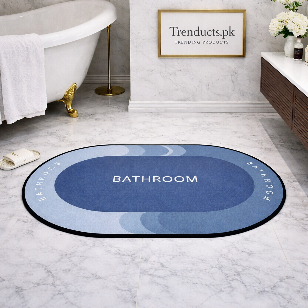 Super Absorbent Nappa Leather Bathroom Mat – Anti-Slip Quick-Dry Magic Floor Rug