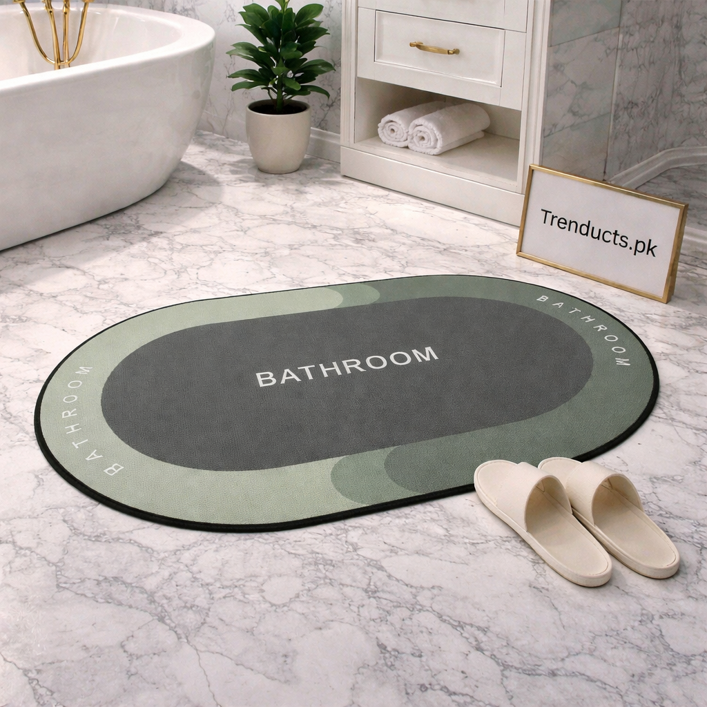 Super Absorbent Nappa Leather Bathroom Mat – Anti-Slip Quick-Dry Magic Floor Rug