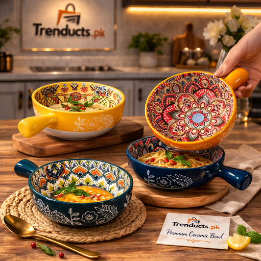 Ceramic Soup & Noodle Bowl with Handle