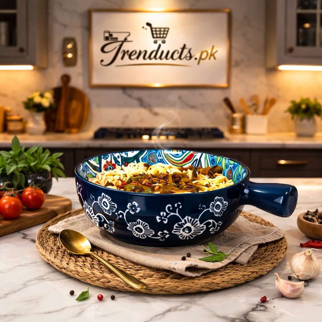 Ceramic Soup & Noodle Bowl with Handle