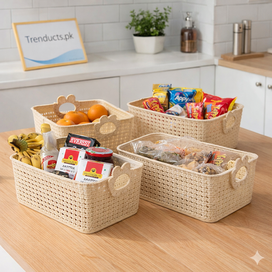 Rectangular Kitchen Basket - Multi-Purpose Storage with Handle