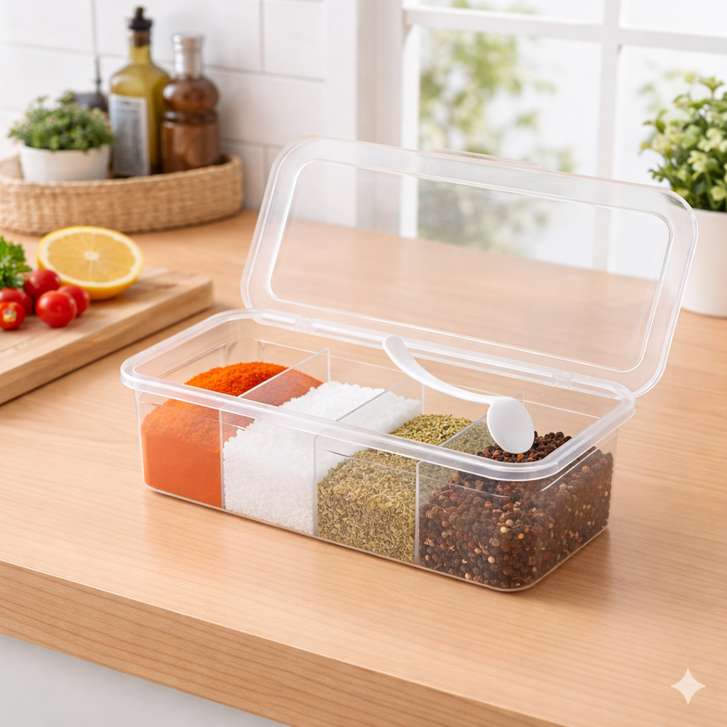 Winged Dragon 4-Grid Spice Box - Kitchen Organizer