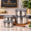 Premium 4-Piece Stainless Steel Container Set with Airtight Lids