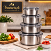 Premium 4-Piece Stainless Steel Container Set with Airtight Lids